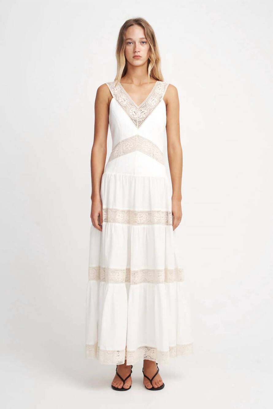 NEW HANSEN & GRETEL herron dress in ivory/beige